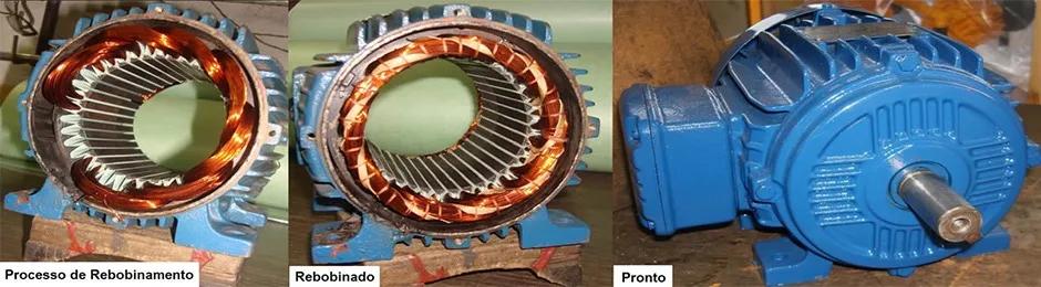 Processo de rebobinamento de motor elétrico